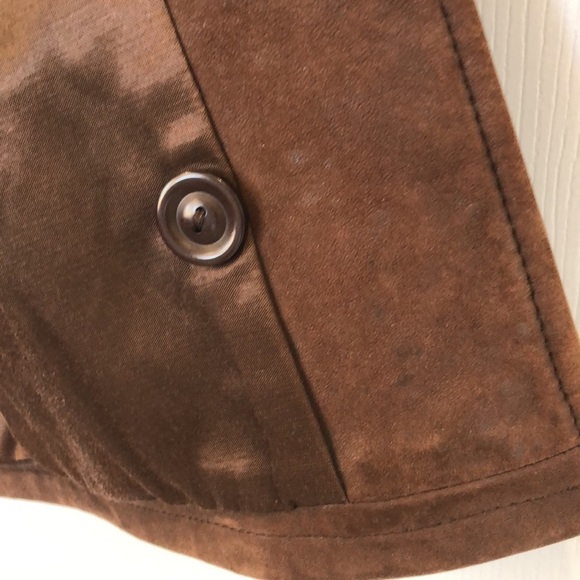 LEATHER jacket chocolate brown fully lined. 3/4 length with pockets - Picture 8 of 9